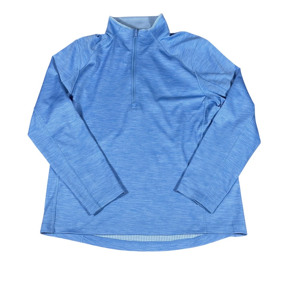 Vineyard Vines Sankaty Performance Quarter-Zip Pullover Mens Medium Blue Heather - Picture 2 of 10